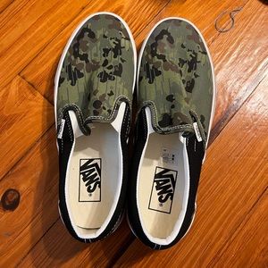 NWT Camo Slip On Vans